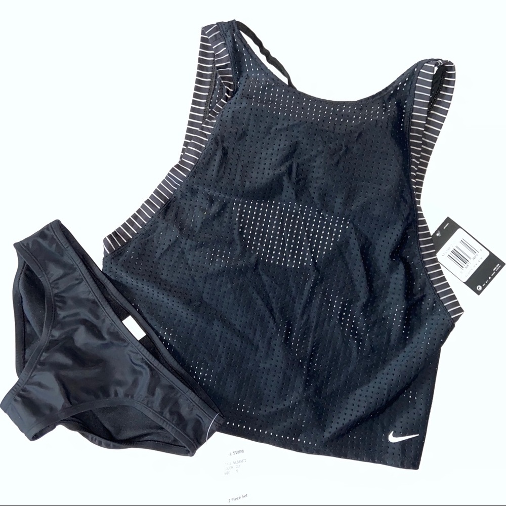 Nike Womens Swimsuit Two Piece Swim Bikini Black S
